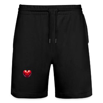 Polygone de cœur - Short de jogging bio TRAINER Stanley/Stella unisexe - noir - Devant - Nik (191cm) & Marisol (170cm)