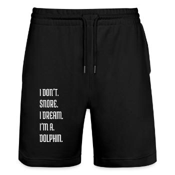 swim swimming funny cool gift - Stanley/Stella Trainer Unisex Organic Jogging Shorts - black - Front - Nik (191cm) & Marisol (170cm)
