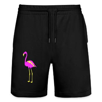 flamingo 2 - Stanley/Stella Unisex Bio Joggingshorts Trainer  - Schwarz - Vorne - Nik (191cm) & Marisol (170cm)