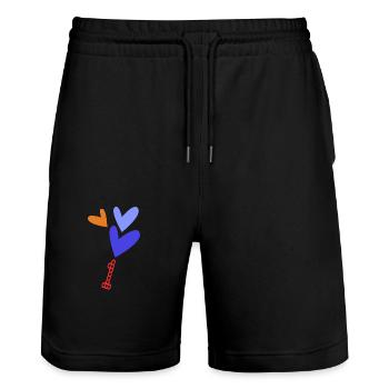 1. 1 YEAR. 1ST ANNIVERSARY. BIRTHDAY 1 YEAR - Stanley/Stella Trainer Unisex Organic Jogging Shorts - black - Front - Nik (191cm) & Marisol (170cm)
