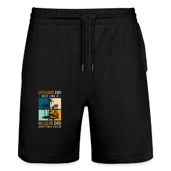 Swimming pool Outdoor pool Sea Swimming instructor - Stanley/Stella Trainer Unisex Organic Jogging Shorts - black - Front - Nik (191cm) & Marisol (170cm)