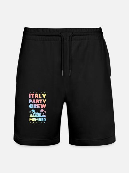 Italy Party Crew - Stanley/Stella Trainer Unisex Organic Jogging Shorts - black