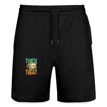 Trick RAWR Treat für ein Halloween und Dino - Stanley/Stella Unisex Bio Joggingshorts Trainer  - Schwarz - Vorne - Nik (191cm) & Marisol (170cm)