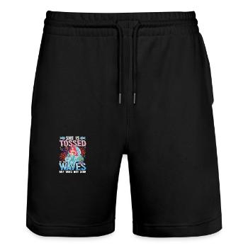 Niedliche Meerjungfrau Wellen Meer für alle - Stanley/Stella Unisex Bio Joggingshorts Trainer  - Schwarz - Vorne - Nik (191cm) & Marisol (170cm)