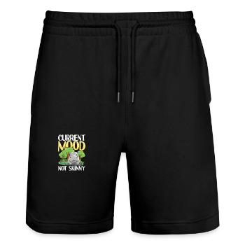 Current Mood Not Skinny Nilpfed für eine Nilpferd - Stanley/Stella Unisex Bio Joggingshorts Trainer  - Schwarz - Vorne - Nik (191cm) & Marisol (170cm)