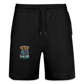 If You Can't Take The Heat Do Not Poke The Dragon - Stanley/Stella Unisex Bio Joggingshorts Trainer  - Schwarz - Vorne - Nik (191cm) & Marisol (170cm)