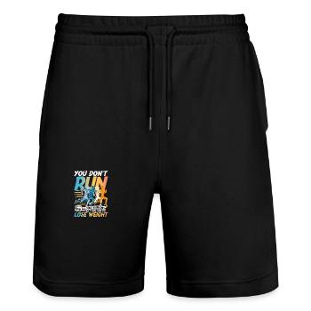 You Don't Run From All Your Problems Help You Lose - Stanley/Stella Unisex Bio Joggingshorts Trainer  - Schwarz - Vorne - Nik (191cm) & Marisol (170cm)