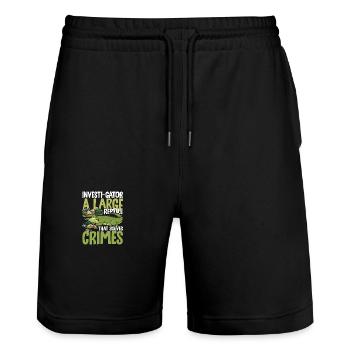 Investi-Gator A Large Reptile That Solves Crimes - Stanley/Stella Unisex Bio Joggingshorts Trainer  - Schwarz - Vorne - Nik (191cm) & Marisol (170cm)