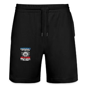 Freedom That's What We Had Before You Came - Stanley/Stella Unisex Bio Joggingshorts Trainer  - Schwarz - Vorne - Nik (191cm) & Marisol (170cm)