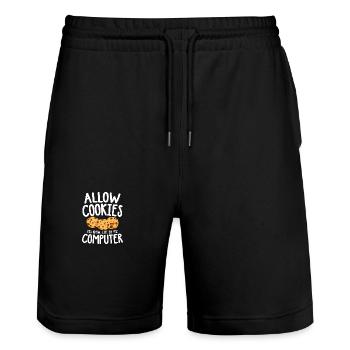 Allow Cookies You Know Like On The Computer - Stanley/Stella Unisex Bio Joggingshorts Trainer  - Schwarz - Vorne - Nik (191cm) & Marisol (170cm)