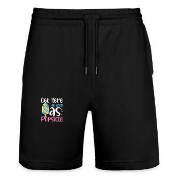 Get Here As Soon As Popsicle für eine Eis - Stanley/Stella Unisex Bio Joggingshorts Trainer  - Schwarz - Vorne - Nik (191cm) & Marisol (170cm)
