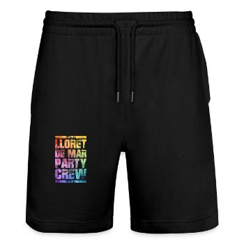 Lloret De Mar Party Crew Colorful - Stanley/Stella Trainer Unisex Organic Jogging Shorts - black - Front - Nik (191cm) & Marisol (170cm)