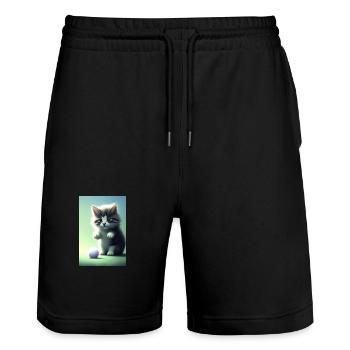 Kleine Süße Baby Katze - Stanley/Stella Unisex Bio Joggingshorts Trainer  - Schwarz - Vorne - Nik (191cm) & Marisol (170cm)