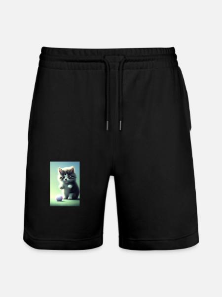 Petit bébé chat mignon - Short de jogging bio TRAINER Stanley/Stella unisexe - noir