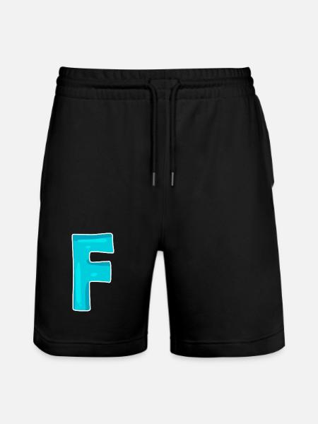 Name Letter F - Stanley/Stella Trainer Unisex Organic Jogging Shorts - black