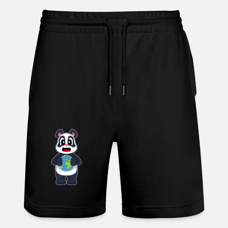Globe terrestre panda - Short de jogging bio TRAINER Stanley/Stella unisexe - noir