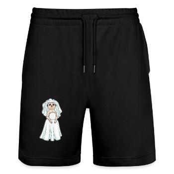 Suricate Voile de mariée Mariage - Short de jogging bio TRAINER Stanley/Stella unisexe - noir - Devant - Nik (191cm) & Marisol (170cm)