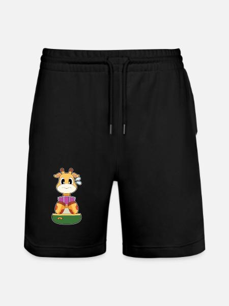 Giraffe Poker Poker Cards - Stanley/Stella Trainer Unisex Organic Jogging Shorts - black