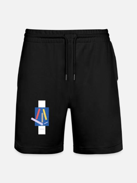 Abstrakte Farbblöcke Kunst Druckdesign - Stanley/Stella Unisex Bio Joggingshorts Trainer - Schwarz