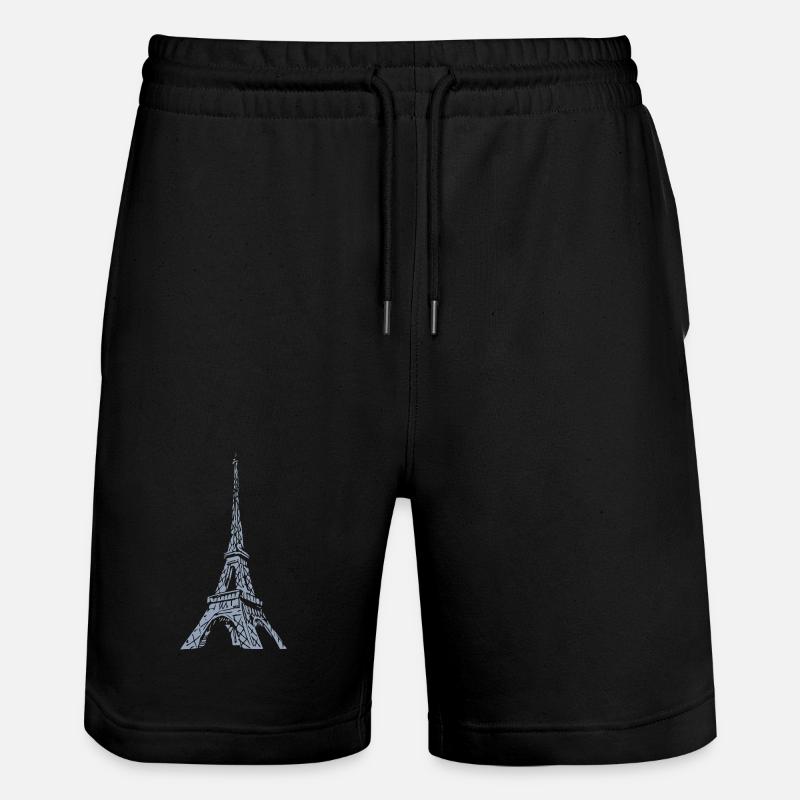 Tour Eiffel Silhouette Paris Look Grunge - Short de jogging bio TRAINER Stanley/Stella unisexe - noir