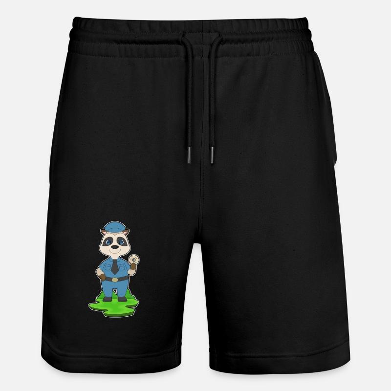 Erdmännchen Polizist Donut Polizei - Stanley/Stella Unisex Bio Joggingshorts Trainer  - Schwarz