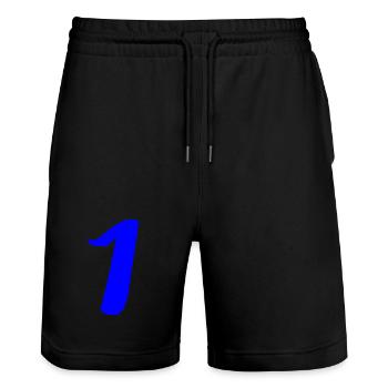 1. 1 Jahr. 1. JUBILÄUM. 1-JÄHRIGES JUBILÄUM - Stanley/Stella Unisex Bio Joggingshorts Trainer  - Schwarz - Vorne - Nik (191cm) & Marisol (170cm)