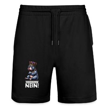 Bevor Du Fragst Nein American Bully Bully Pit - Stanley/Stella Unisex Bio Joggingshorts Trainer  - Schwarz - Vorne - Nik (191cm) & Marisol (170cm)