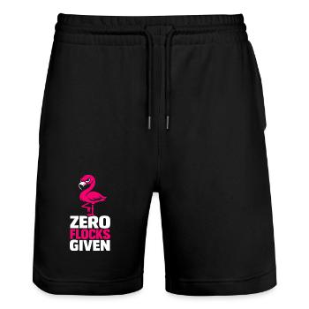 Zero Flocks Given - Stanley/Stella Unisex Bio Joggingshorts Trainer  - Schwarz - Vorne - Nik (191cm) & Marisol (170cm)