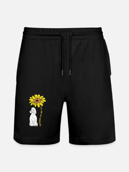 Sunflower Pup Emblem - Stanley/Stella Trainer Unisex Organic Jogging Shorts - black
