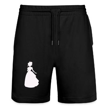 Princess in ball gown - Stanley/Stella Trainer Unisex Organic Jogging Shorts - black - Front - Nik (191cm) & Marisol (170cm)