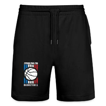 Je Peux Pas J'ai Basketball - Short de jogging bio TRAINER Stanley/Stella unisexe - noir - Devant - Nik (191cm) & Marisol (170cm)