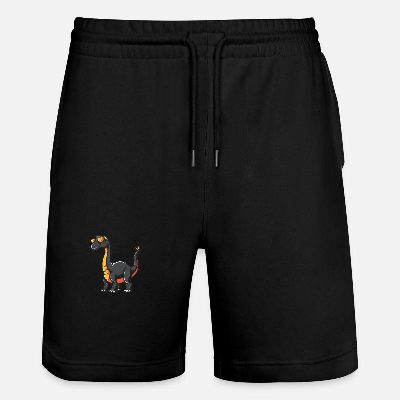 Dinosaurier brontosaurus Cool Tier - Stanley/Stella Unisex Bio Joggingshorts Trainer - Schwarz