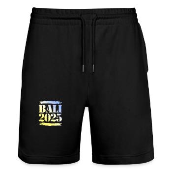 Bali 2025 - Stanley/Stella Trainer Unisex Organic Jogging Shorts - black - Front - Nik (191cm) & Marisol (170cm)