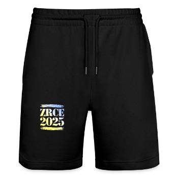 Zrce 2025 - Stanley/Stella Unisex Bio Joggingshorts Trainer  - Schwarz - Vorne - Nik (191cm) & Marisol (170cm)
