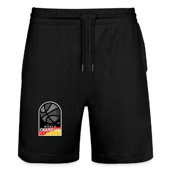 GER BASKETBALL WOLRD CHAMPION 2023 - Stanley/Stella Unisex Bio Joggingshorts Trainer  - Schwarz - Vorne - Nik (191cm) & Marisol (170cm)