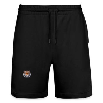 Polygone de tigre - Short de jogging bio TRAINER Stanley/Stella unisexe - noir - Devant - Nik (191cm) & Marisol (170cm)