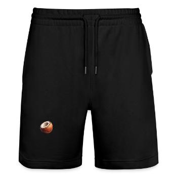 Polygone de noix de - Short de jogging bio TRAINER Stanley/Stella unisexe - noir - Devant - Nik (191cm) & Marisol (170cm)