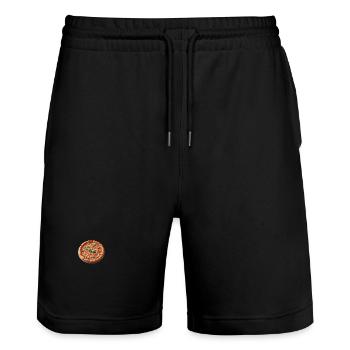 Polygone de pizza - Short de jogging bio TRAINER Stanley/Stella unisexe - noir - Devant - Nik (191cm) & Marisol (170cm)