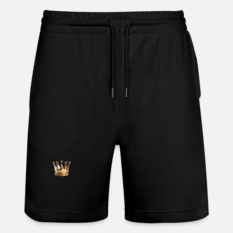 Krone Polygon - Stanley/Stella Unisex Bio Joggingshorts Trainer  - Schwarz