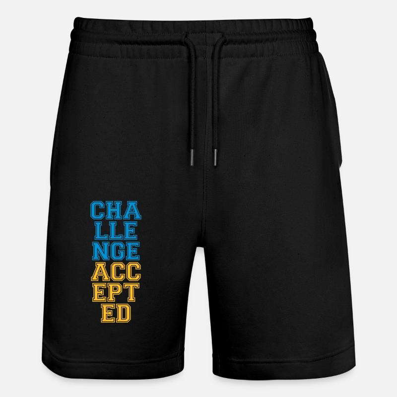 Cool Challenge Accepted Design - Stanley/Stella Trainer Unisex Organic Jogging Shorts - black