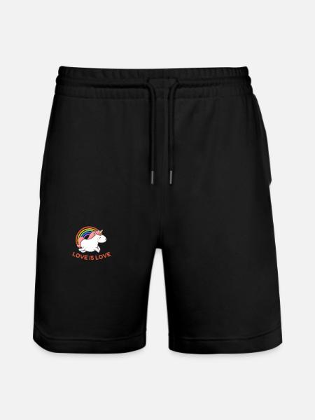 LOVE IS LOVE - Stanley/Stella Trainer Unisex Organic Jogging Shorts - black