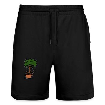 Bonsai Tree Hobby Gift Idea Relaxation - Stanley/Stella Trainer Unisex Organic Jogging Shorts - black - Front - Nik (191cm) & Marisol (170cm)