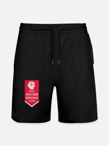 make racism wrong again - Stanley/Stella Trainer Unisex Organic Jogging Shorts - black