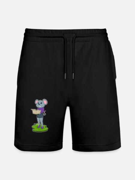 Mouse Secretary Cardboard Office - Stanley/Stella Trainer Unisex Organic Jogging Shorts - black