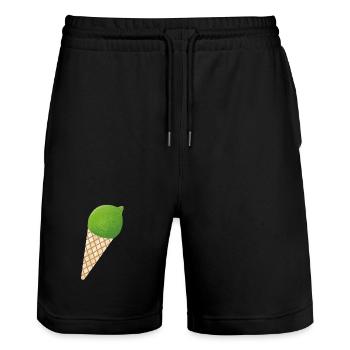 Glace au citron vert Glace d’été Citron Fruit Vacances - Short de jogging bio TRAINER Stanley/Stella unisexe - noir - Devant - Nik (191cm) & Marisol (170cm)