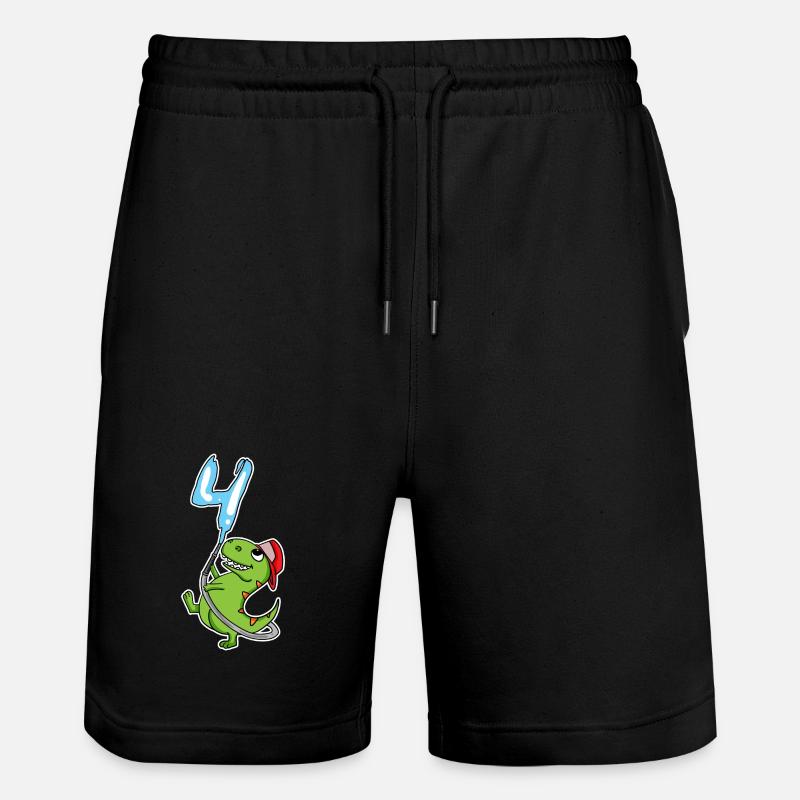 4e anniversaire dinosaure - Short de jogging bio TRAINER Stanley/Stella unisexe - noir