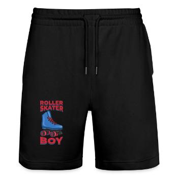 Rollerskates Junge - Stanley/Stella Unisex Bio Joggingshorts Trainer  - Schwarz - Vorne - Nik (191cm) & Marisol (170cm)