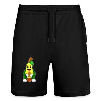 Avocado Basketball Player Basketball - Stanley/Stella Trainer Unisex Organic Jogging Shorts - black - Front - Nik (191cm) & Marisol (170cm)