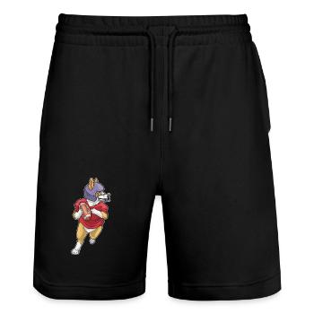 Corgi Football Américain Sport - Short de jogging bio TRAINER Stanley/Stella unisexe - noir - Devant - Nik (191cm) & Marisol (170cm)