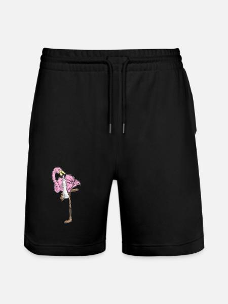 Flamingo Chess Piece King Chess - Stanley/Stella Trainer Unisex Organic Jogging Shorts - black